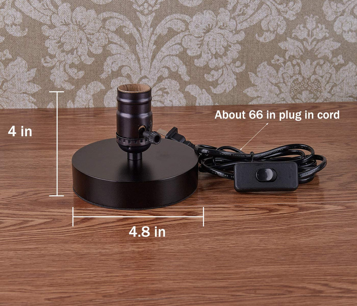 Treelen Vintage Table Lamp Base Licperron E26 E27 Industrial Vintage Desk Lamp with Plug in Cord On/Off Switch Bedside Lamp Holder for Home Lighting Decor
