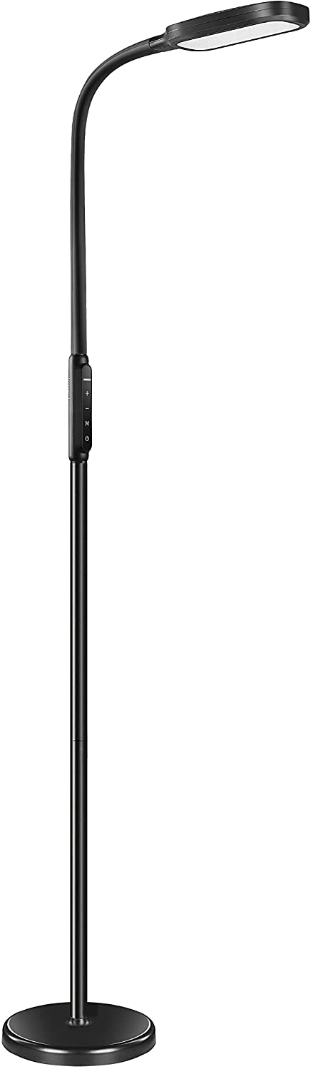 LED Floor Lamp with 5 Brightness Levels & 3 Color Temperatures, 1815 Lumens, Adjustable LED Floor Light, Dimmable Reading Standing Lamp for Sewing Living Room Bedroom Office