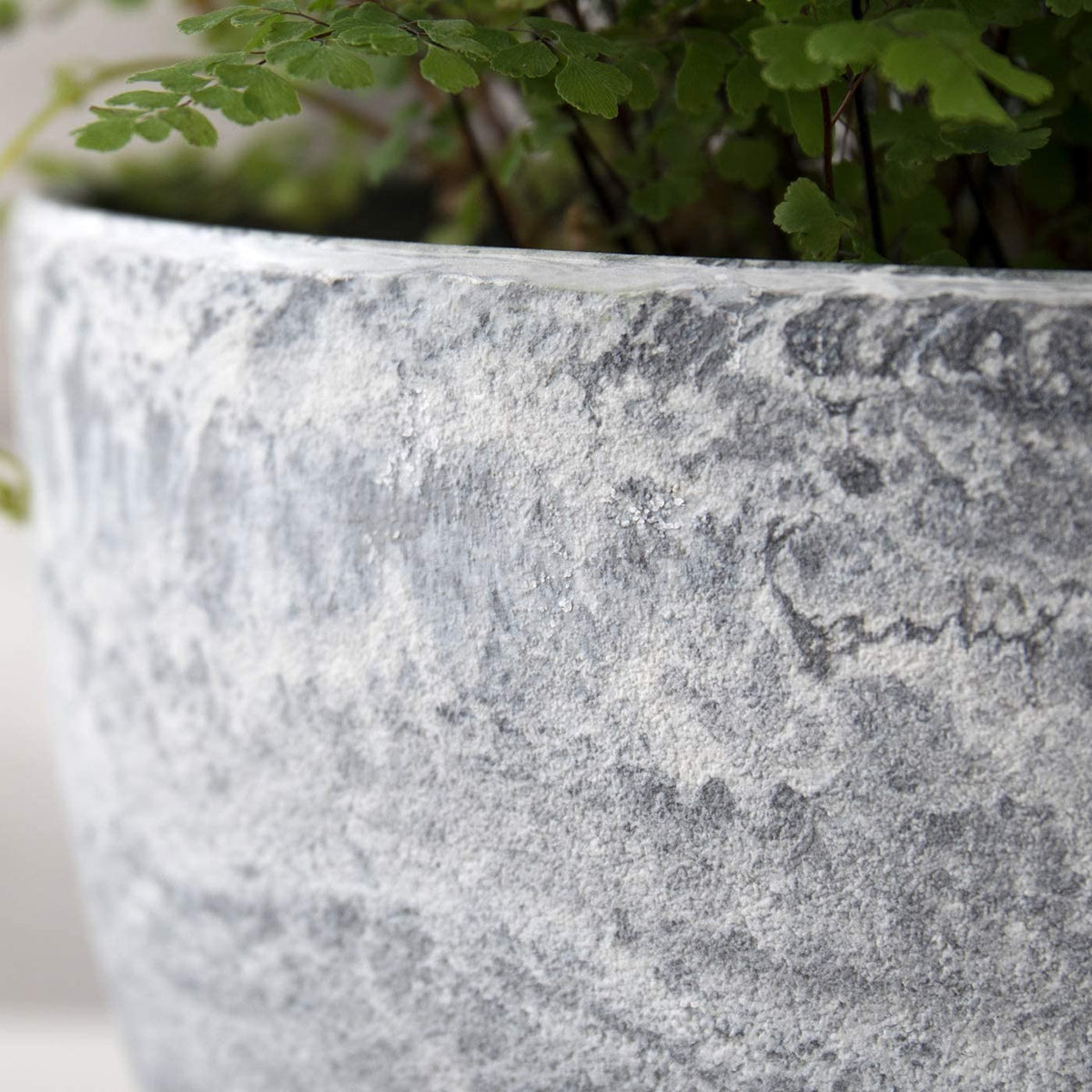 Flower Pots Outdoor Indoor Garden Planters, Plant Containers with Drain Hole, Gray, Marble Pattern (8.6 + 7.5 Inch)