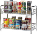 Spice Rack Organizer for Countertop 2 Tier Counter Shelf Standing Holder Storage for Kitchen Cabinet-Chrome