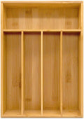 Kitchen Bamboo Silverware Organizer- 5 Compartments - Bamboo Drawer Organizer - Bamboo Hardware Organizer (1-Pack)