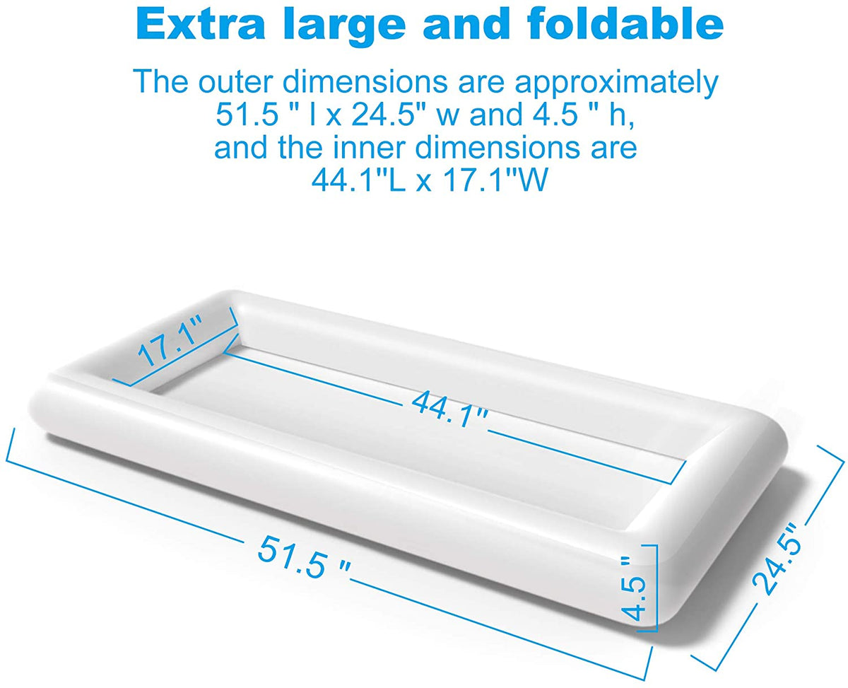 2 PCS Inflatable Serving Bars Ice Buffet Salad Serving Trays Food Drink Holder Cooler Containers Indoor Outdoor BBQ Picnic Pool Party Supplies Luau Cooler w Drain Plug