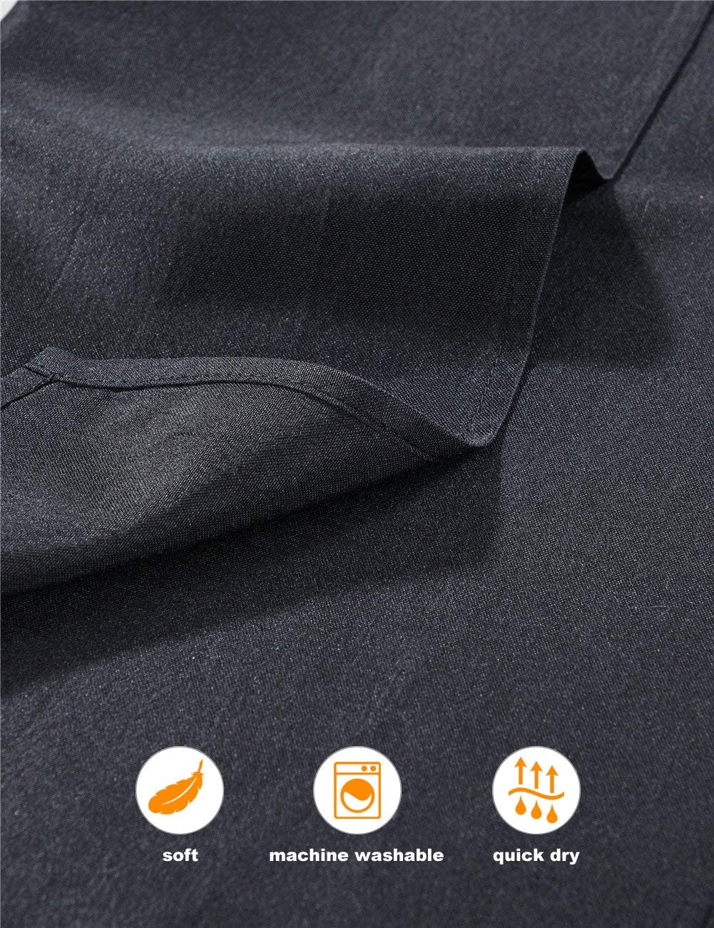 Polyester Cloth Napkins 1-Dozen, Solid Washable Fabric Napkins Set of 12, Perfect for Weddings, Parties, Holiday Dinner Black