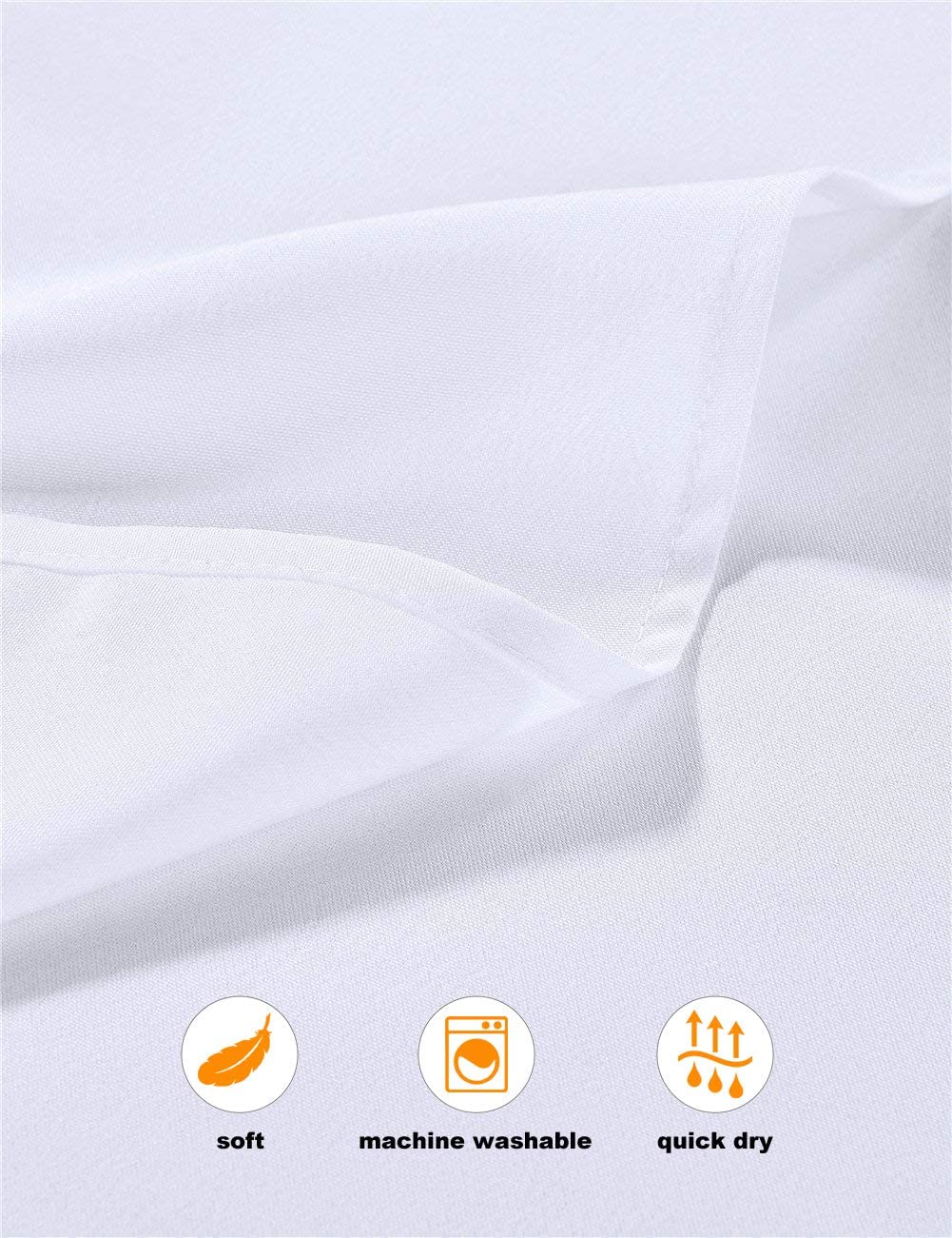 Polyester Cloth Napkins 1-Dozen, Solid Washable Fabric Napkins Set of 13, Perfect for Weddings, Parties, Holiday Dinner White