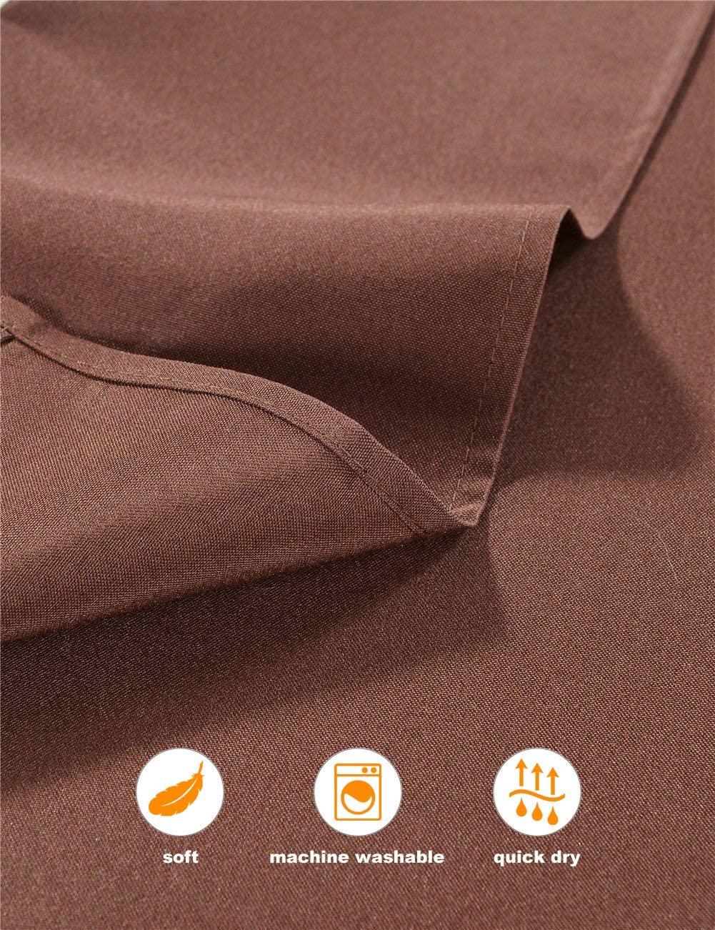 Polyester Cloth Napkins 1-Dozen, Solid Washable Fabric Napkins Set of 14, Perfect for Weddings, Parties, Holiday Dinner Chocolate