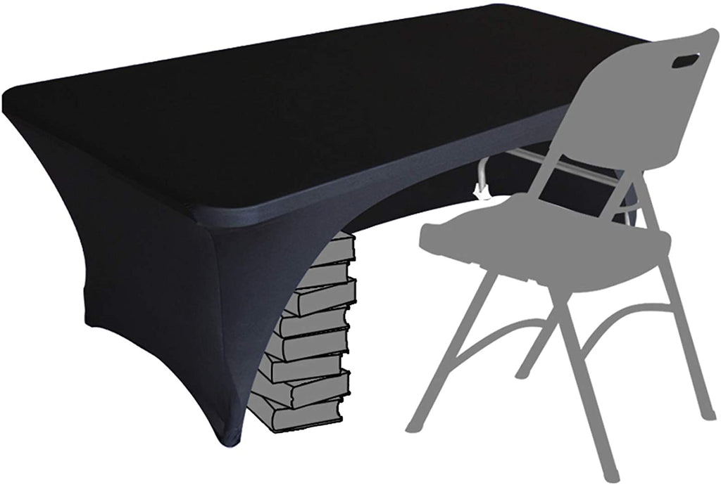 Spandex Table Cover 4 ft. Fitted 30+ Colors Polyester Tablecloth Stretch Spandex Table Cover-Table Toppers,4 FT Table Cover Open Back