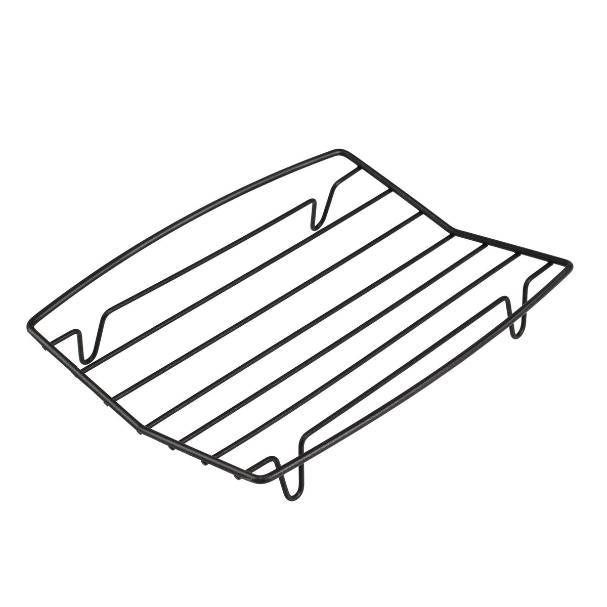TreeLen Roasting Rack for Roasting Pan,Baking Rack for Cooking, Roasting, Cooling and Grilling,V Shape Non-Stick Wire Rack,10×8 inches Black