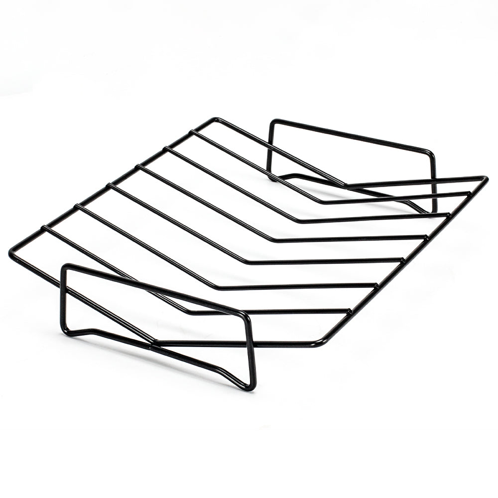 TreeLen Roasting Rack for Roasting Pan,Baking Rack for Cooking, Roasting, Cooling and Grilling,V Shape Non-Stick Wire Rack,10×8 inches Black
